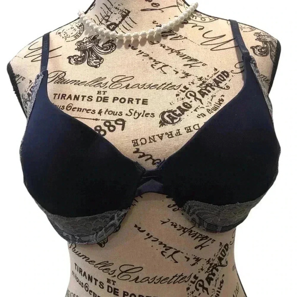 Izod 38C Navy Blue Lace Push Up Bra  Padded and Underwired - Picture 1 of 6